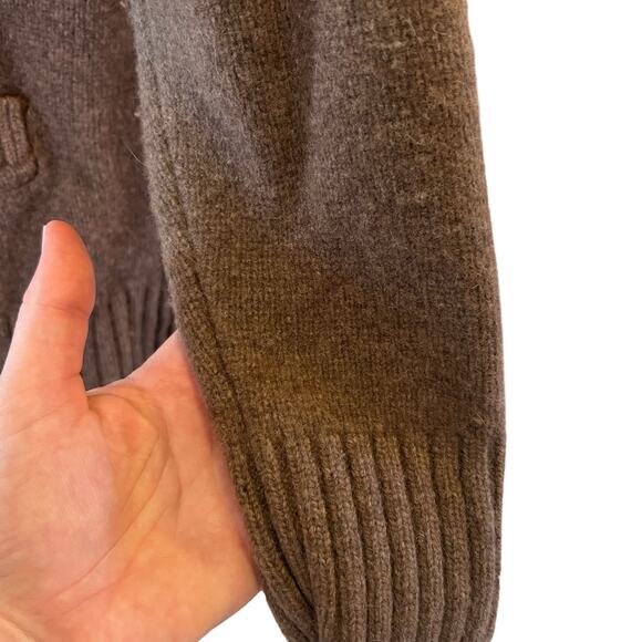 Vintage Brown Merino Wool Cardigan Womens Sz Medium Heritage Cabincore Academia - Picture 12 of 16